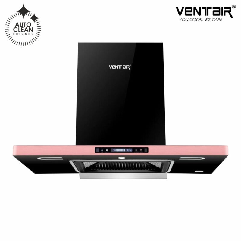 Ventair Rose Gold Auto Clean Chimney (Motion Sensor, 90cm,1600 m3h, Reversed Baffle Filter)