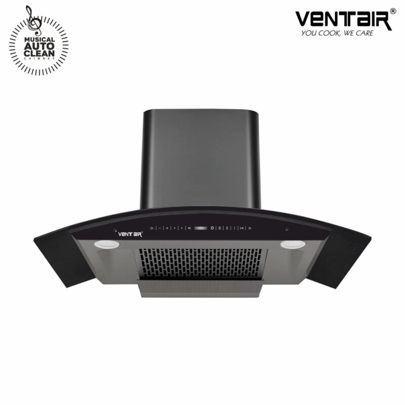 Ventair Simphony 90 Musical Smart Autoclean Chimney (11° Filterless, Feather Touch Control, 90cm, 1500 m3h)