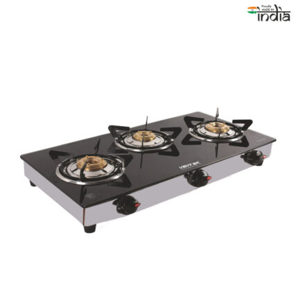 Ventair TCH 302 Glass Gas Stove (3 Burner) - Best in India