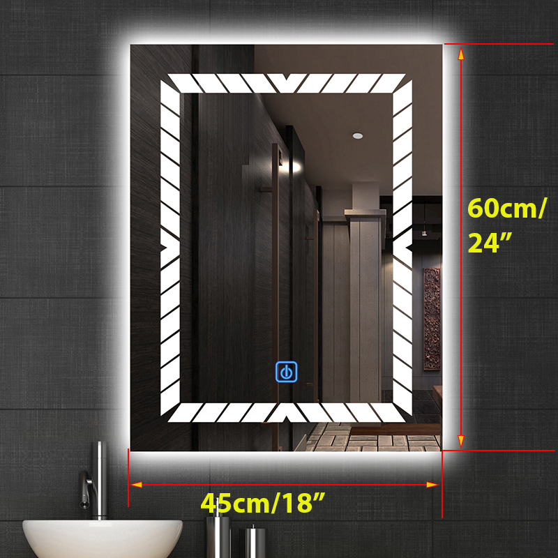 Bathroom Mirror With LED Light 45*60 cm ( 18" x 24") Bathroom Mirror With LED Light 45*60 cm ( 18" x 24")