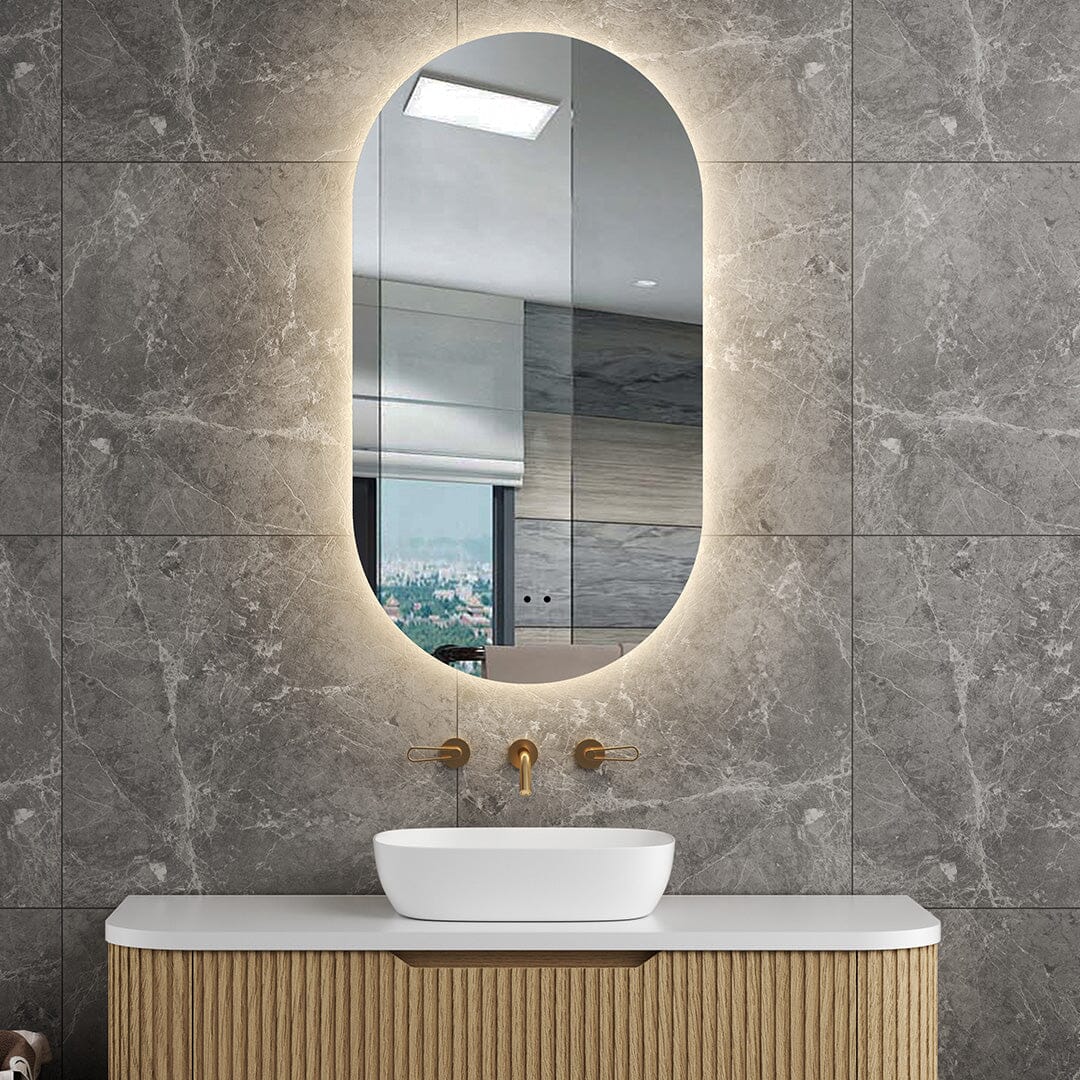 Halo Frameless Oval Led Bathroom Mirror Anti-Fog Dimmable Halo Frameless Oval Led Bathroom Mirror Anti-Fog Dimmable