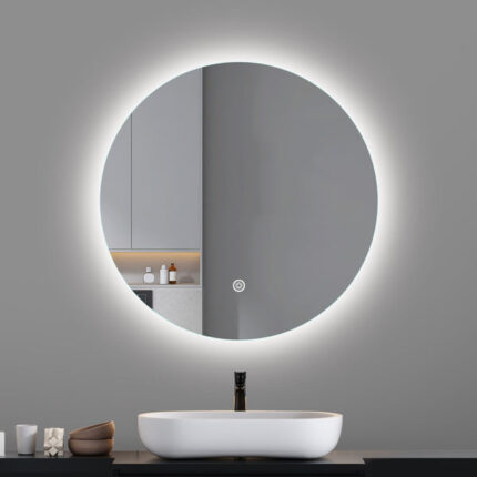 LED mirror round 600MM Backlit with Demister Touch Switch 3 Colours Lighting