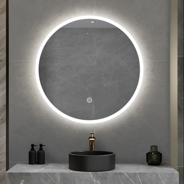 LED mirror round 900MM with Rim and Demister Touch Switch 3 Colours Lighting LED mirror round 900MM with Rim and Demister Touch Switch 3 Colours Lighting
