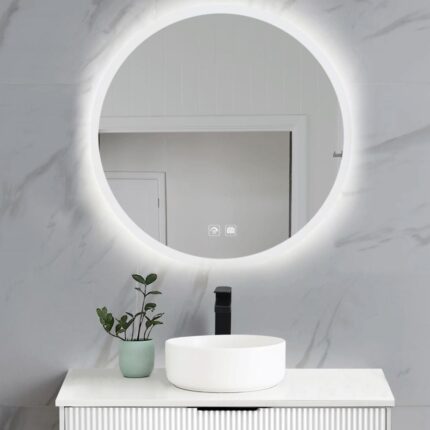 Moon Round Anti-Fog Backlit LED Bathroom Mirror 800mm